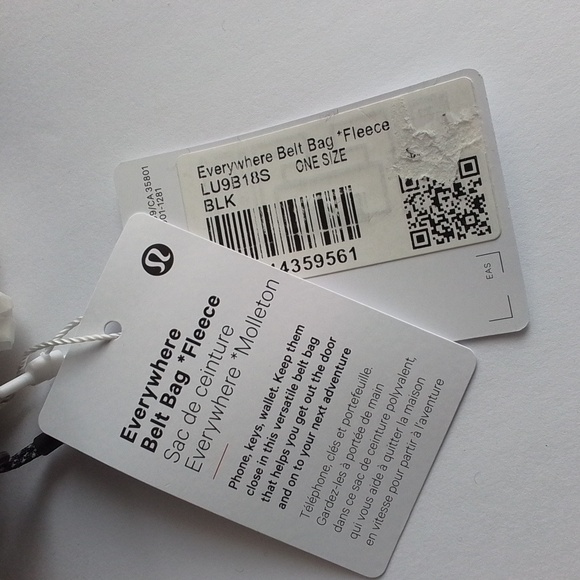 NEW Lululemon Athletica Everywhere Belt Bag Fleece Sherpa Black 1L - Picture 5 of 13